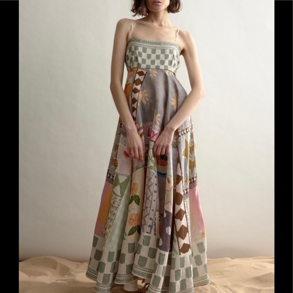 Boho Patchwork Maxi Dress in Pastel Multi - Picture 13 of 16